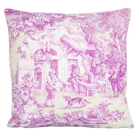 pink toile pillow
